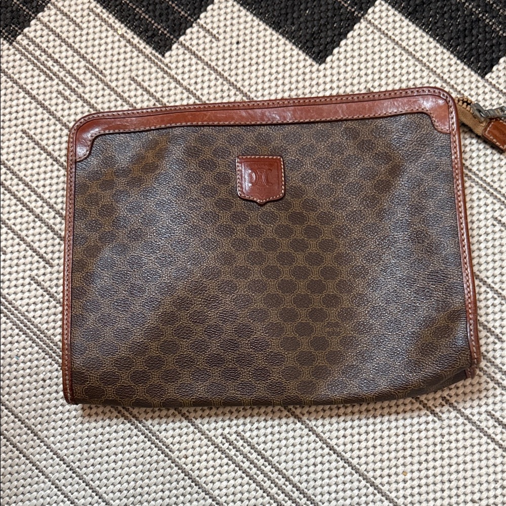 Celine Brown Leather Clutch